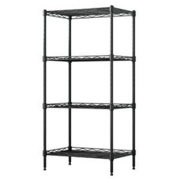 China Supply Wire Shelving Rack Shelving Unit Metal Wire Shelf Stainless Steel 4 Tier Chrome Wire Shelving