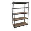 4-Tiers Catering Kitchen Warehouse Shelving Stainless Steel Plastic Food Storage Shelves