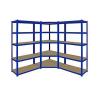 blue metal Adjustable boltless 4-shelf warehouse shelving unit garage storage rack light duty 100kg/layer