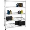 Storage 4 tier commercial adjustable metal steel wire rack heavy duty rolling warehouse industrial stand shelving