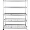 Foods Snack Wire Level Free Standing Display Shelf Stand Unit Wire Shelving with Wheels Display Unit Removable Sign Holder