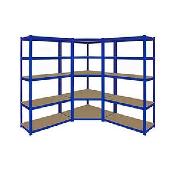 blue metal Adjustable boltless 4-shelf warehouse shelving unit garage storage rack light duty 100kg/layer #3 image
